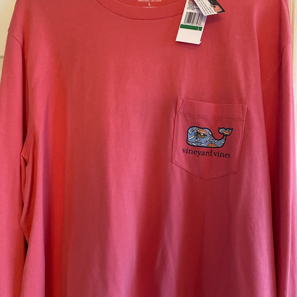 Vineyard Vines Men’s Pink/Salmon Long Sleeve Shirt